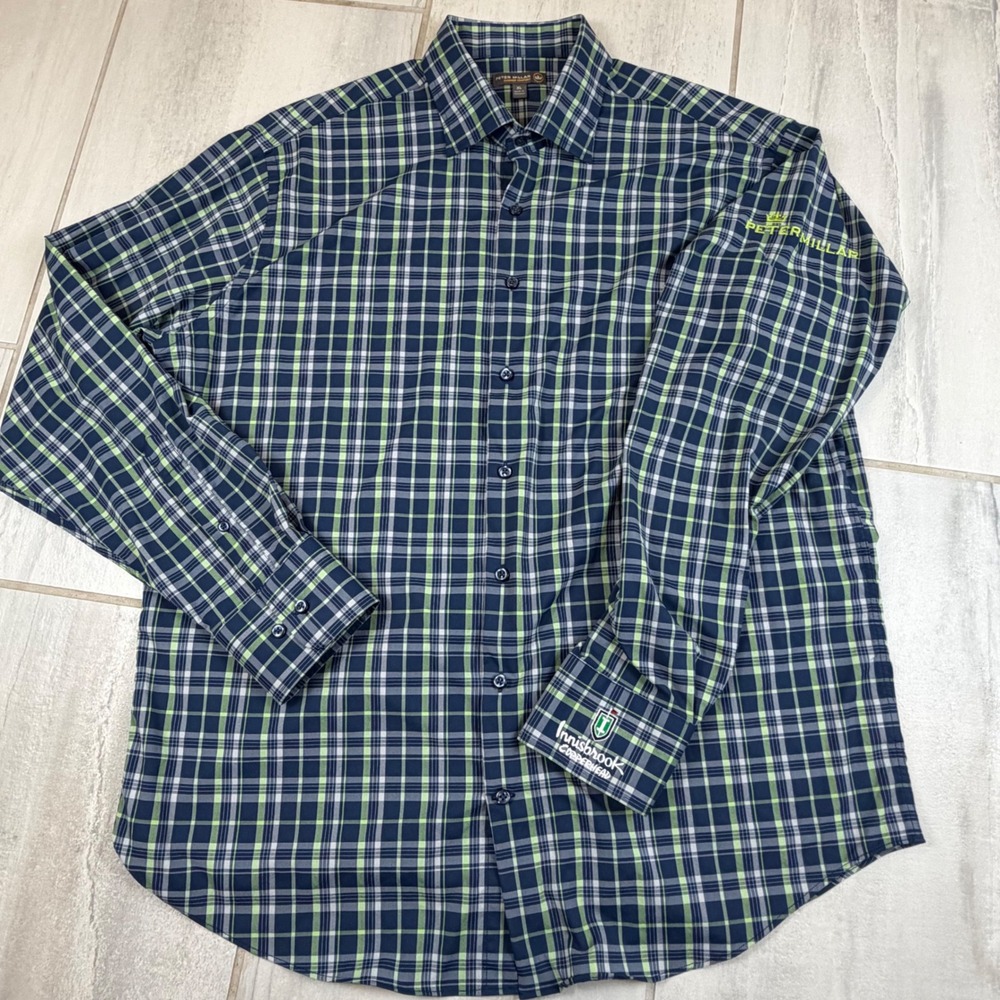 Peter Millar Summer Comfort Plaid Shirt Mens XL Innisbrook Copperhead MF17EW13SL